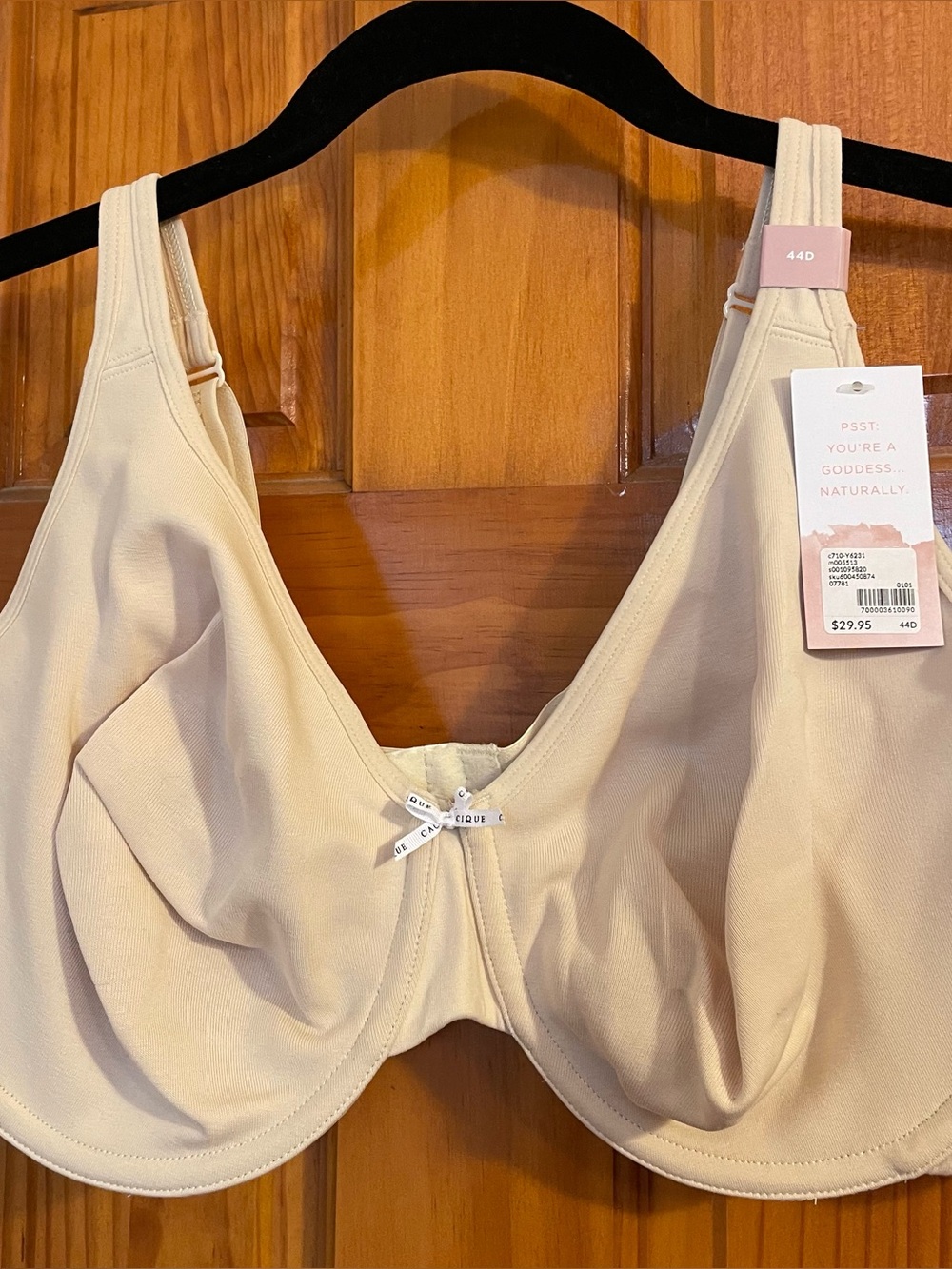 NWT CACIQUE LANE BRYANT BEIGE COTTON UNLINED FULL COVERAGE UNDERWIRE BRA SZ. 44D